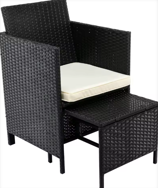 9 Pieces Rattan Garden Furniture Outdoor Chair & Table